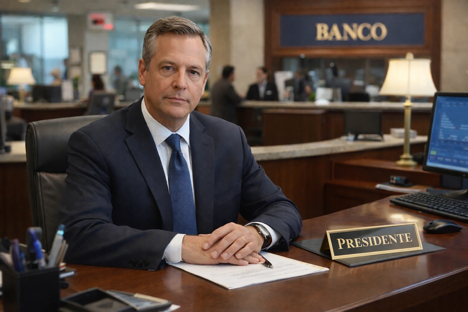 Banquero subiendo tipos de interés