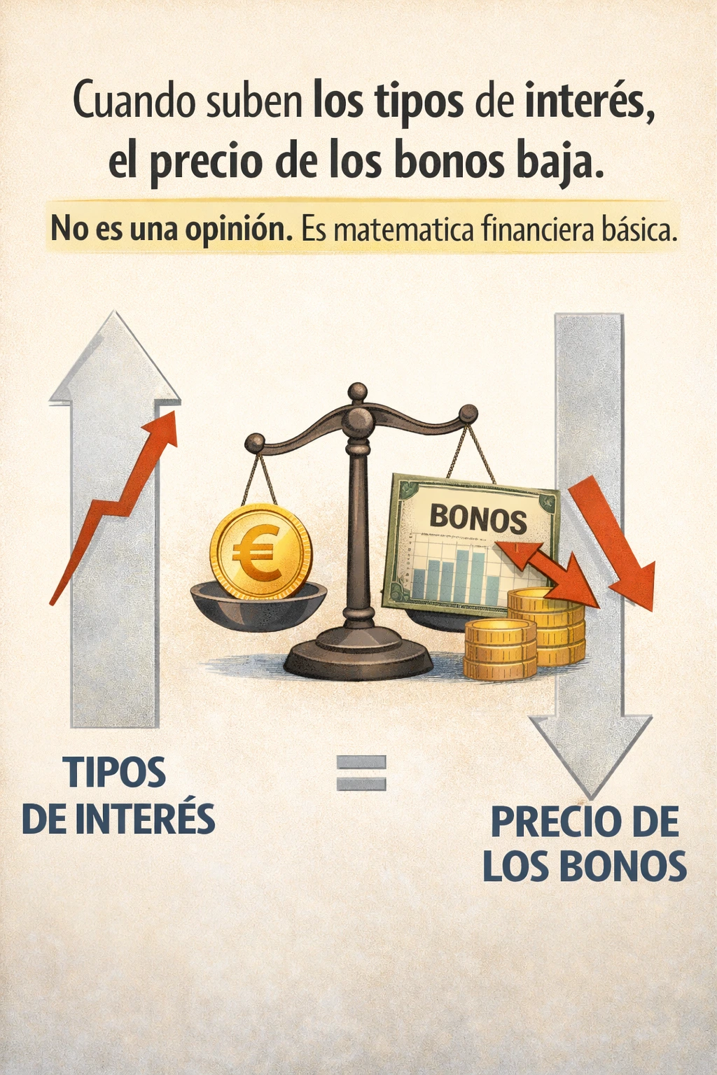 Cuando los tipos suben la bolsa baja